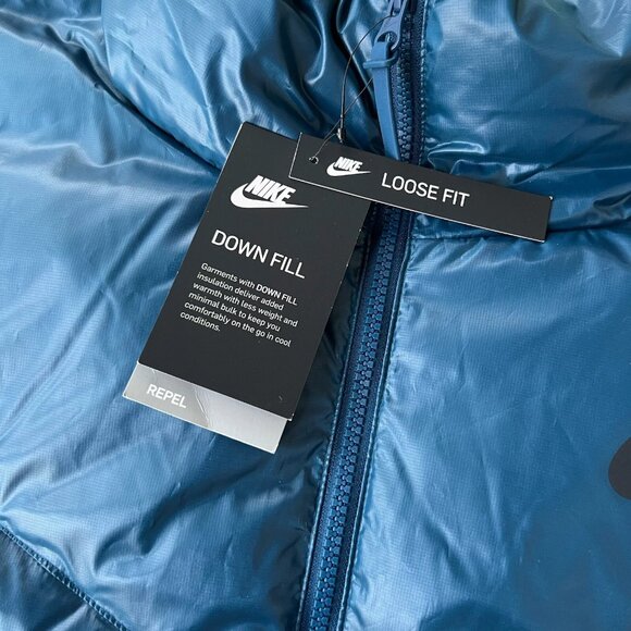 Nike Sportswear Down Puffer Jacket Blue Green Women’s XL Warm Winter Coat - Picture 6 of 6